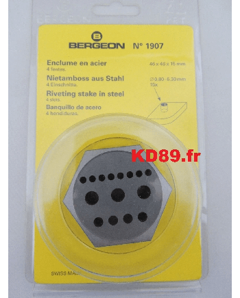 BERGEON 1907 – Enclume acier 15 trous 4 fentes travail fin