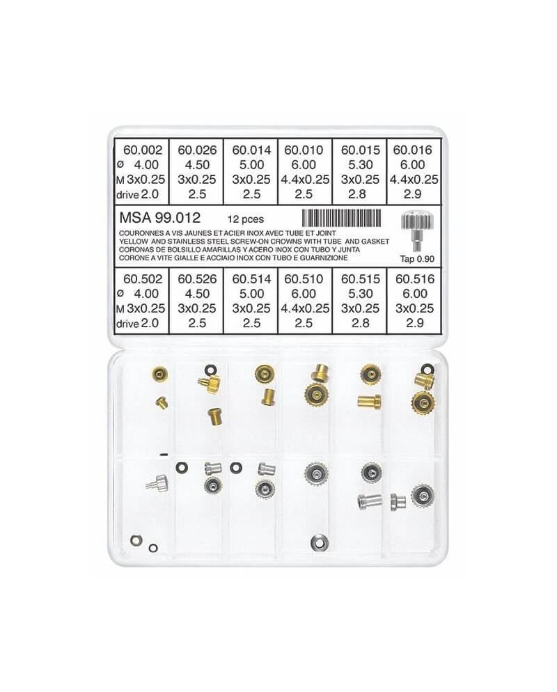 HOROTEC - Assortiment couronnes à vis pour montre
