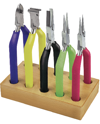 HOROTEC 11.856 - Assortiment 5 pinces colorées sur socle