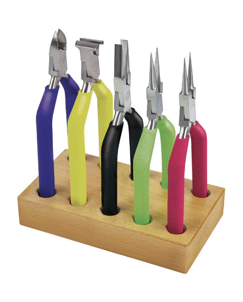 HOROTEC 11.856 - Assortiment 5 pinces colorées sur socle