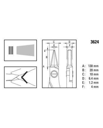 BERGEON 3624 – Pince plate bec lisse ESD