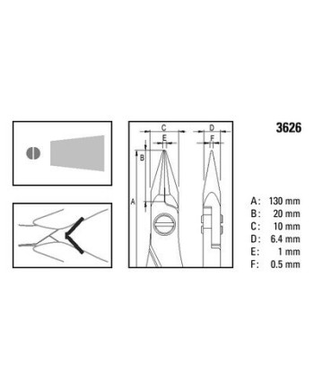 BERGEON 3626 – Pince demi-ronde bec lisse ESD
