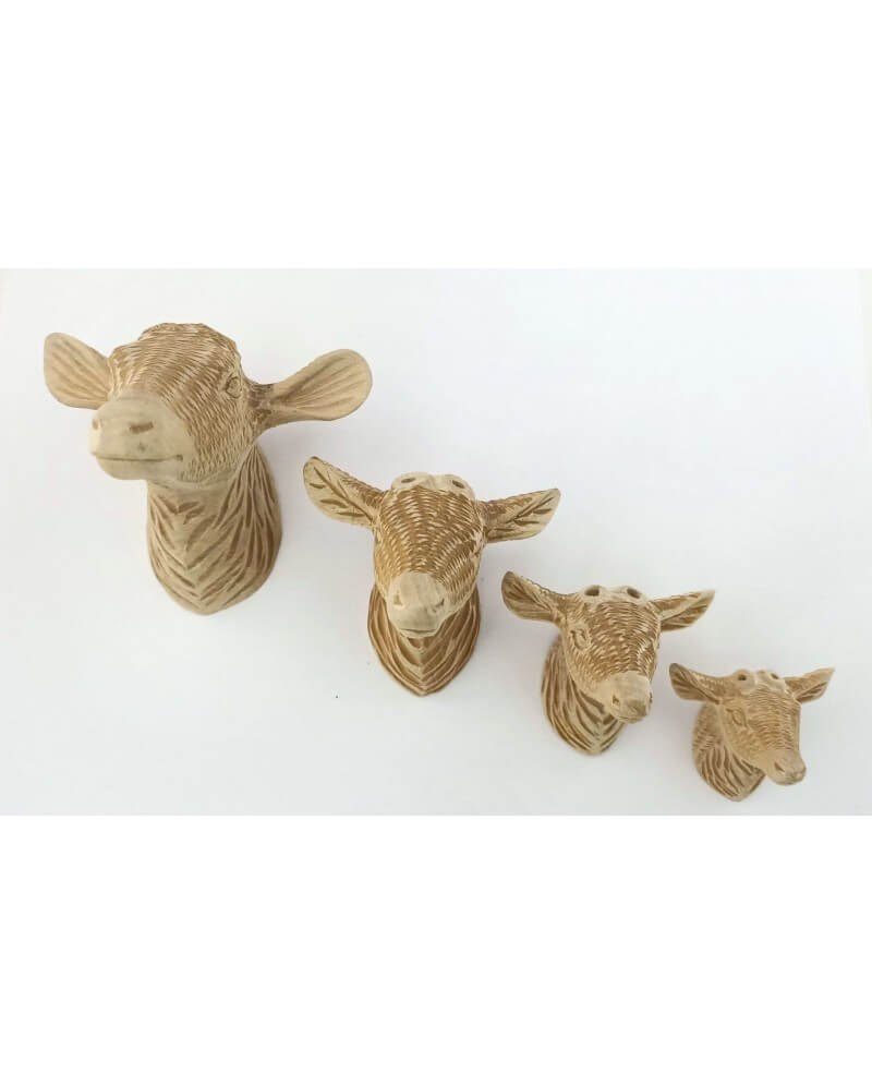 Tête de cerf en bois