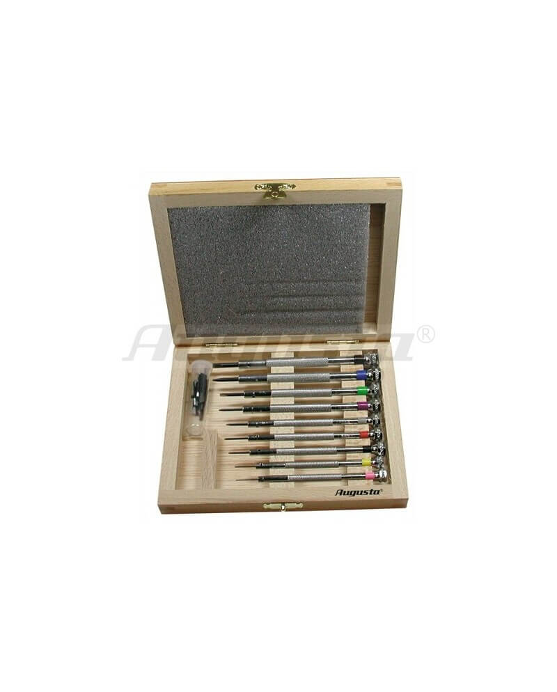 AUGUSTA – Coffret 9 tournevis bois avec mèches interchangeables