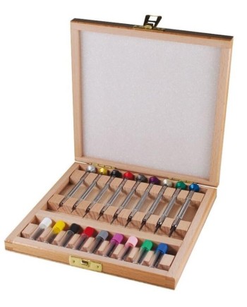 VOH 3000799 – Coffret bois 9 tournevis mèches rechangeC