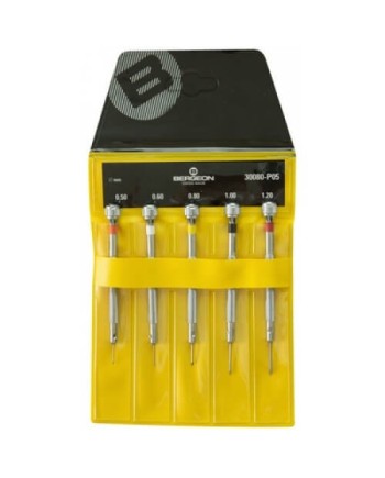 BERGEON 30080-P05 – Pochette 5 tournevis laiton