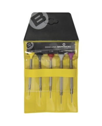BERGEON 30081-P05 – Pochette 5 tournevis inox