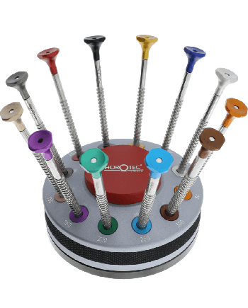 HOROTEC 01.218-E – Socle tournant 12 tournevis