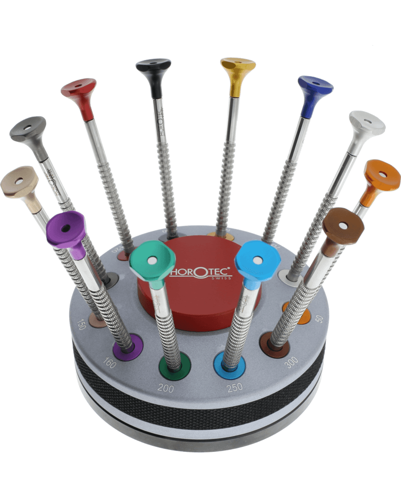 HOROTEC 01.218-E – Socle tournant 12 tournevis