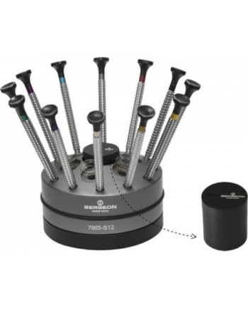bergeon-7965-s12-socle-tournant-avec-12-tournevis-d-horloger-tork-speed
