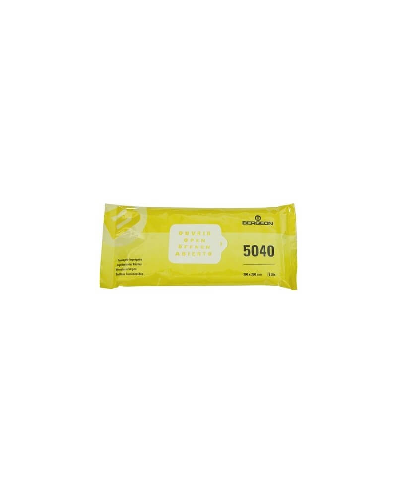 BERGEON 5040 - Tissus pré-imprégnés à l'éthanol 70% (paquet de 30)