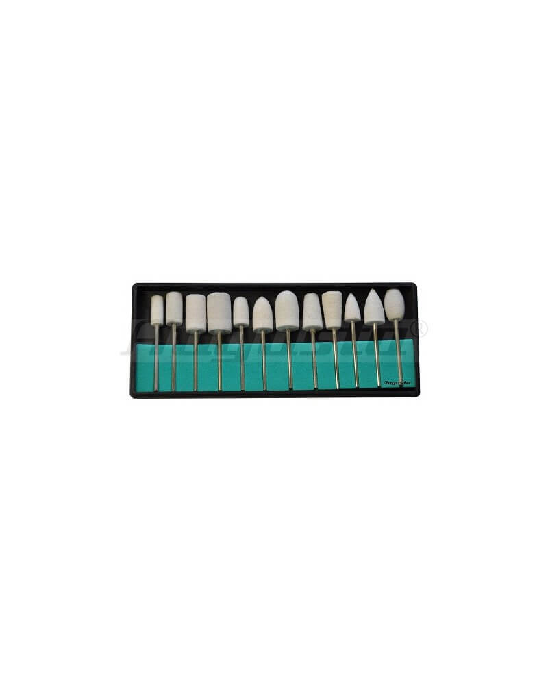 AUGUSTA 4555.S12 – Assortiment 12 brossettes feutre polissage fin