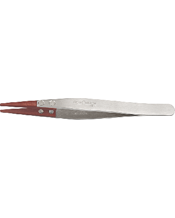 HOROTEC 12.710 – Brucelles pointes moyennes embouts vulcanisés rouges