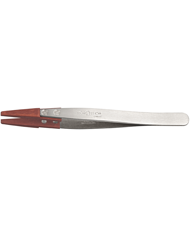 HOROTEC 12.726 – Brucelles larges embouts vulcanisés rouges