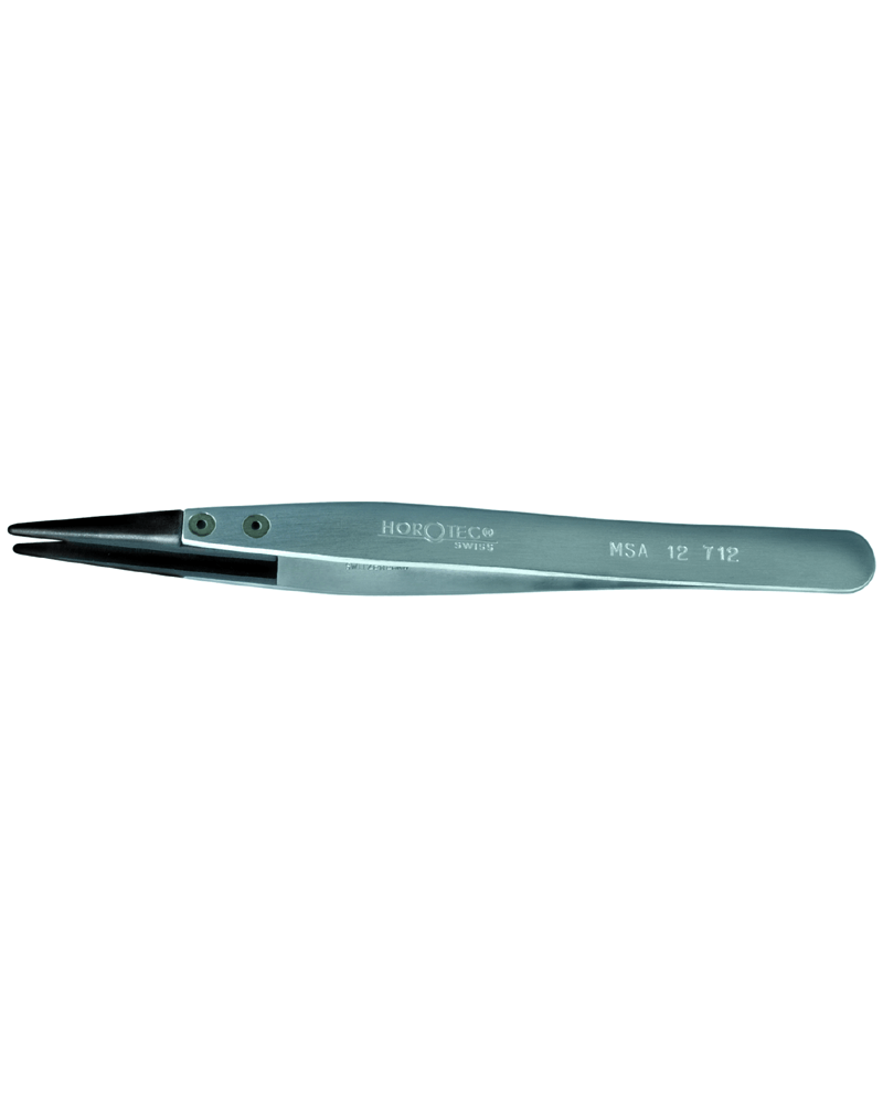 HOROTEC 12.712 – Brucelles aluminium embouts carbone pointes arrondies