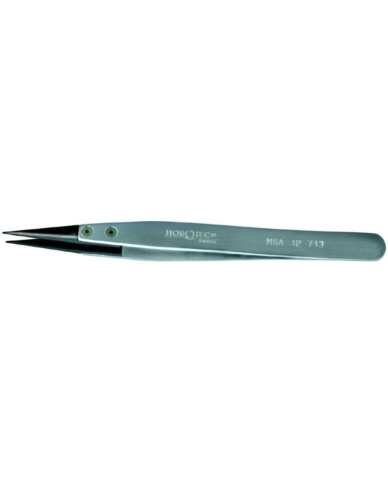 HOROTEC 12.713 – Brucelles aluminium embouts carbone pointes fines