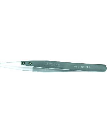 HOROTEC 12.722 – Brucelles aluminium embouts Delrin® pointes larges arrondies