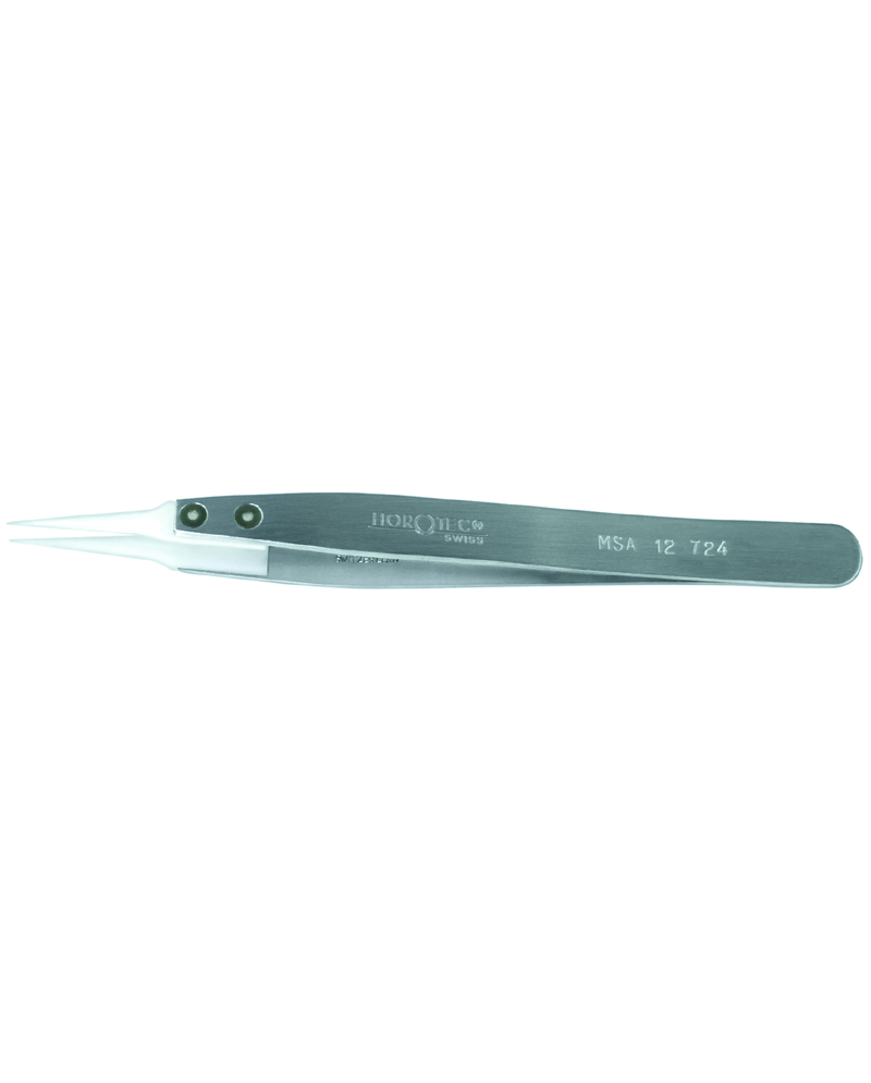 HOROTEC 12.724 – Brucelles aluminium embouts Delrin® pointes très fines