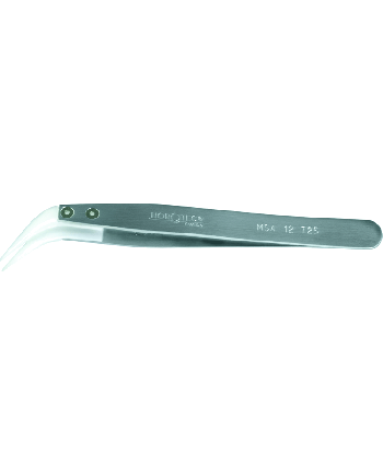 HOROTEC 12.725 – Brucelles aluminium embouts Delrin® pointes courbées fines