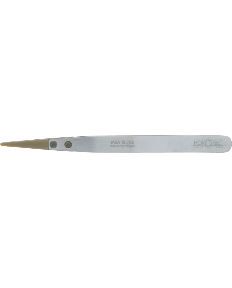 HOROTEC 12.762 – Brucelles aluminium embouts PEEK pointes larges arrondies