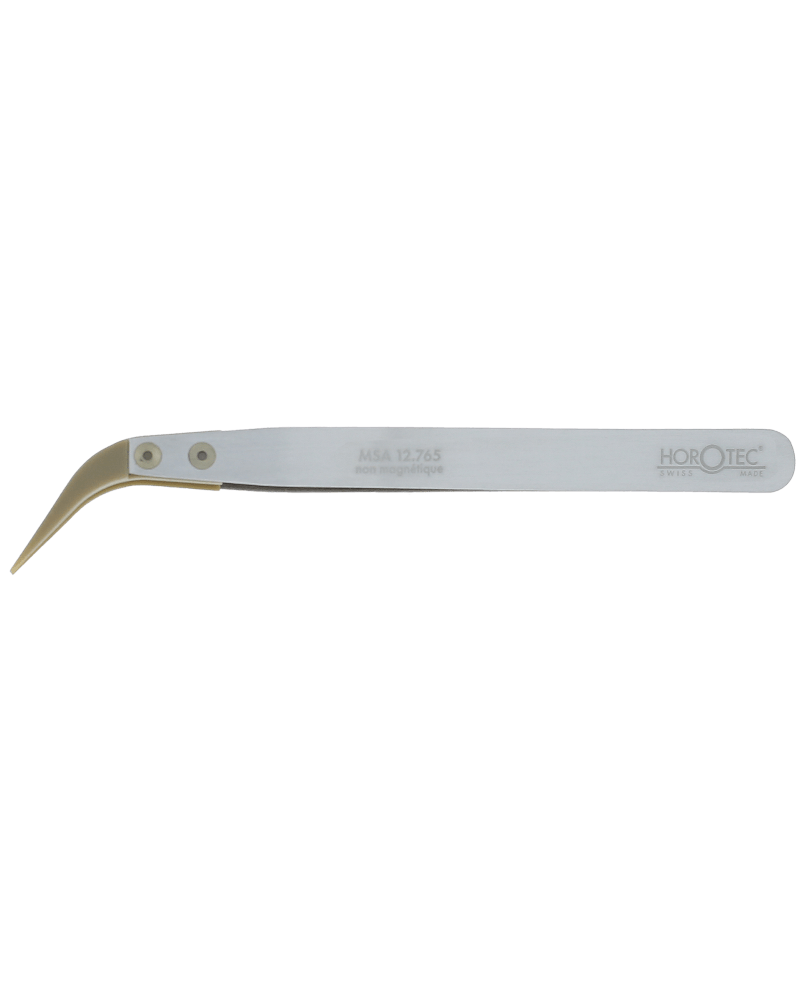 HOROTEC 12.765 – Brucelles aluminium embouts PEEK pointes courbées fines
