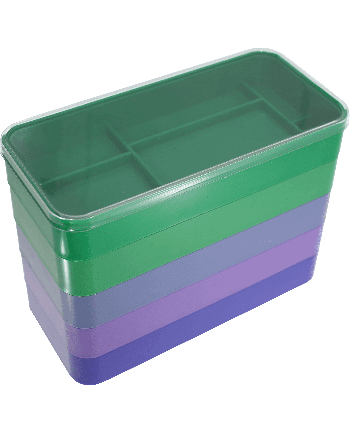 HOROTEC 17.581 – Godets empilables ABS rectangulaires 6 cases jeu de 5