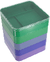 HOROTEC 17.582 – Godets empilables ABS carrés 4 cases avec couvercle jeu de 5