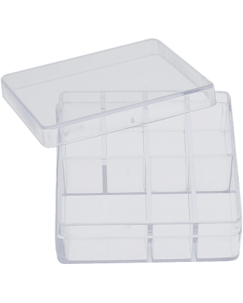 HOROTEC 17.571 – Boîte plastique carrée 7 compartiments transparente