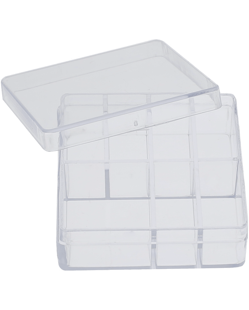HOROTEC 17.571 – Boîte plastique carrée 7 compartiments transparente