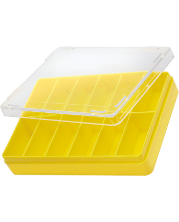 HOROTEC 17.523 – Boîte plastique empilable 12 cases fond jaune
