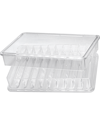 HOROTEC 17.509 – Boîte plastique empilable 10 cases transparente