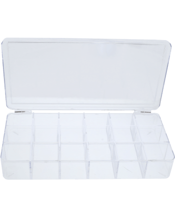 HOROTEC 17.579 – Boîte plastique 18 cases transparente