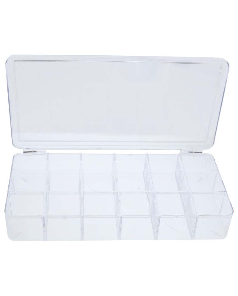 HOROTEC 17.579 – Boîte plastique 18 cases transparente