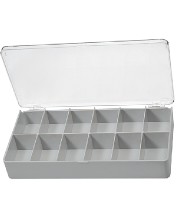 HOROTEC 17500 - Boîte rangement 12 cases transparente
