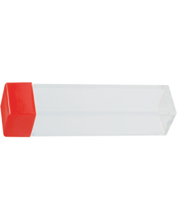 HOROTEC 17.537 – Tubes en plastique carrés avec fond transparent et couvercle rouge