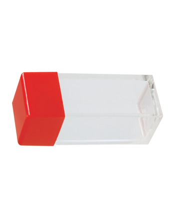 HOROTEC 17.536 – Tube en plastique carré transparent avec couvercle rouge par 100 pièces