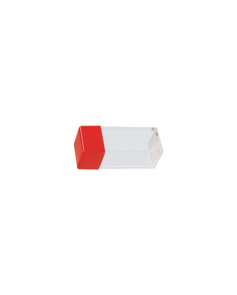 HOROTEC 17.536 – Tube en plastique carré transparent avec couvercle rouge par 100 pièces
