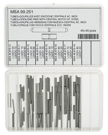 HOROTEC MSA 99.251 – Assortiment de tubes et goupilles avec encoche centrale