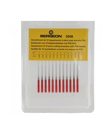 BERGEON 3008 – Assortiment 12 équarrissoirs à pivot manche PVC