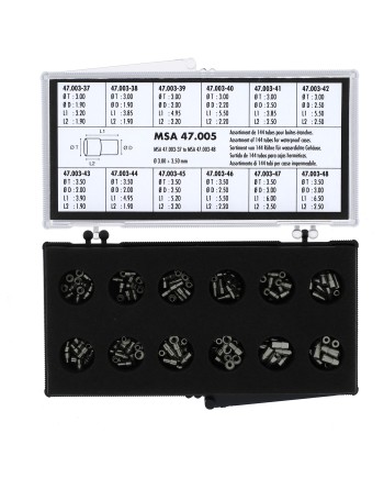 HOROTEC 47.005 - Assortiment de tubes inox pour boîtes étanches Ø 3,00 et 3,50 mm