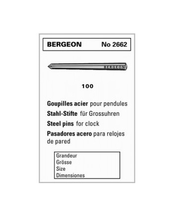 BERGEON – Lot de 10 goupilles en acier calibrées Swiss Made